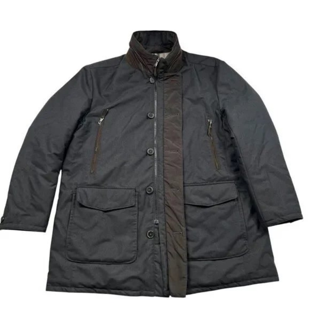 Gimo's Italy Mens Quilted Lined‎ Field Jacket Black Size 50 IT US